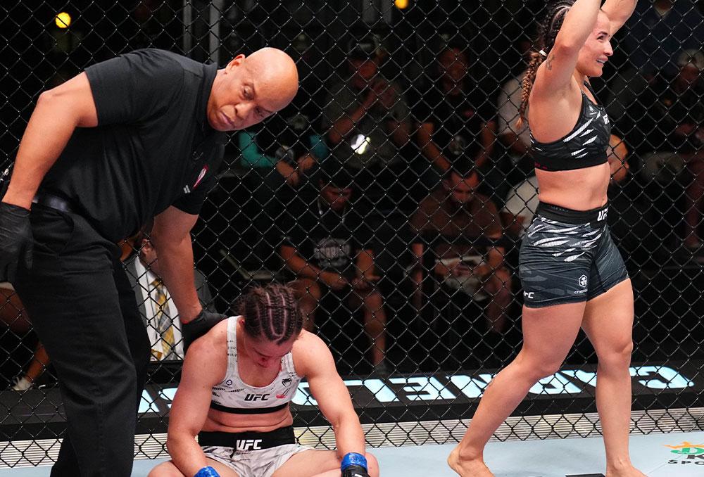 Talita Alencar soumet Ariane Carnelossi par étranglement au troisième round | UFC Vegas 110