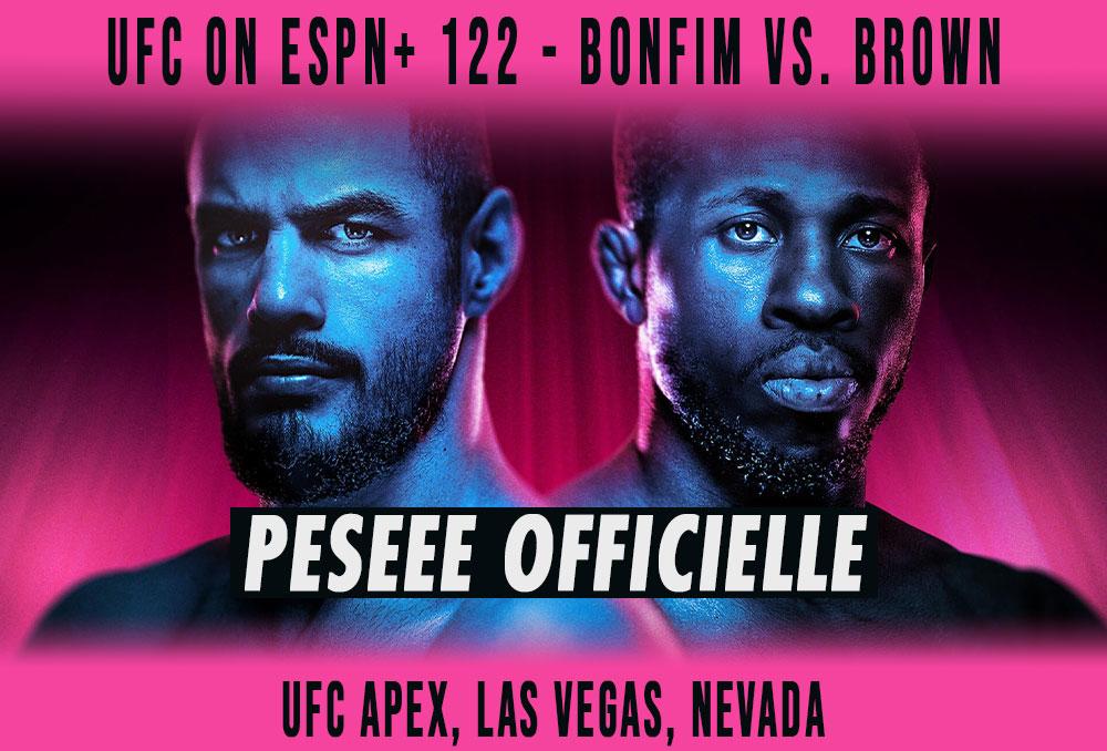 UFC on ESPN+ 122 - La pesée : résultats, vidéos, faceoffs | Las Vegas