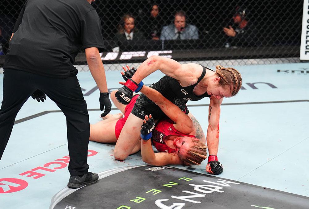La ténacité de Melissa Croden finit par user Daria Zhelezniakova lors d’une opposition intense chez les poids coqs | UFC Fight Night 273