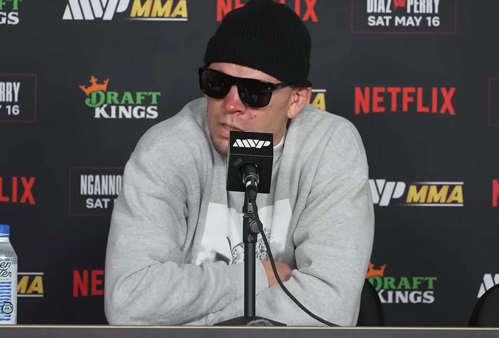 “Il m'a brisé le doigt” : Nate Diaz explique comment Mike Perry a perturbé sa stratégie dès le début du combat | MVP MMA 1
