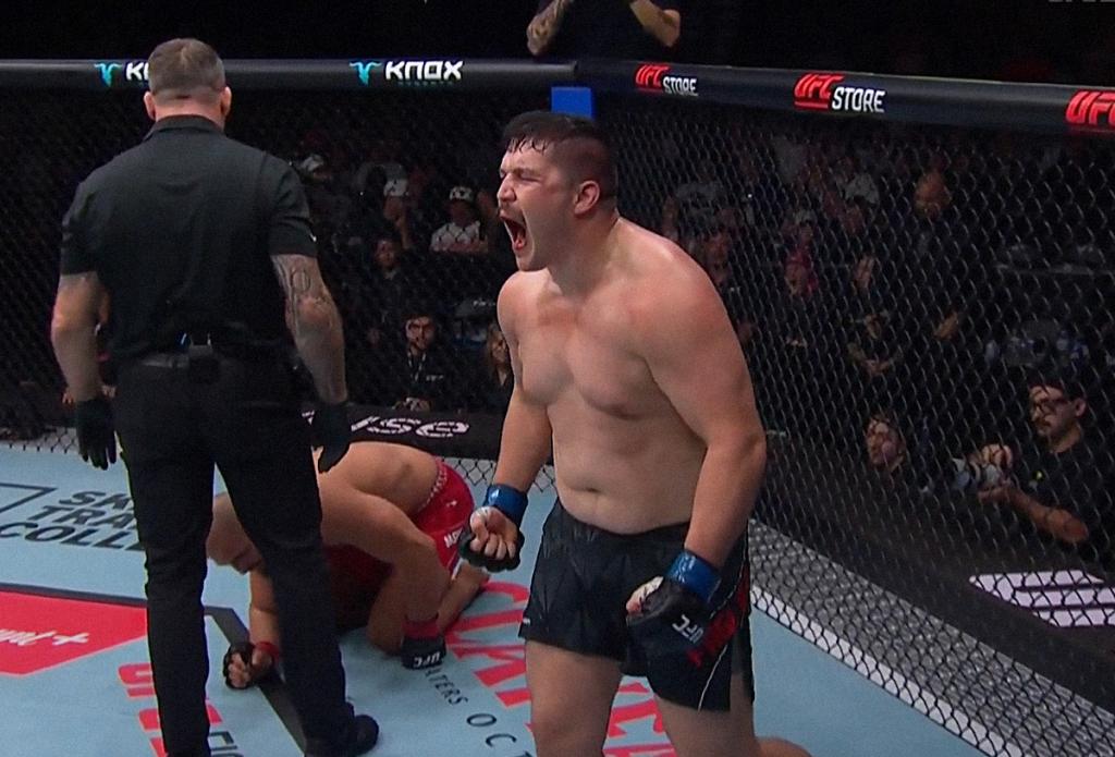 UFC Fight Night 291 : Malmené au premier round par Javad Mahjoub, Joel Faglier retourne la situation et l'emporte par TKO