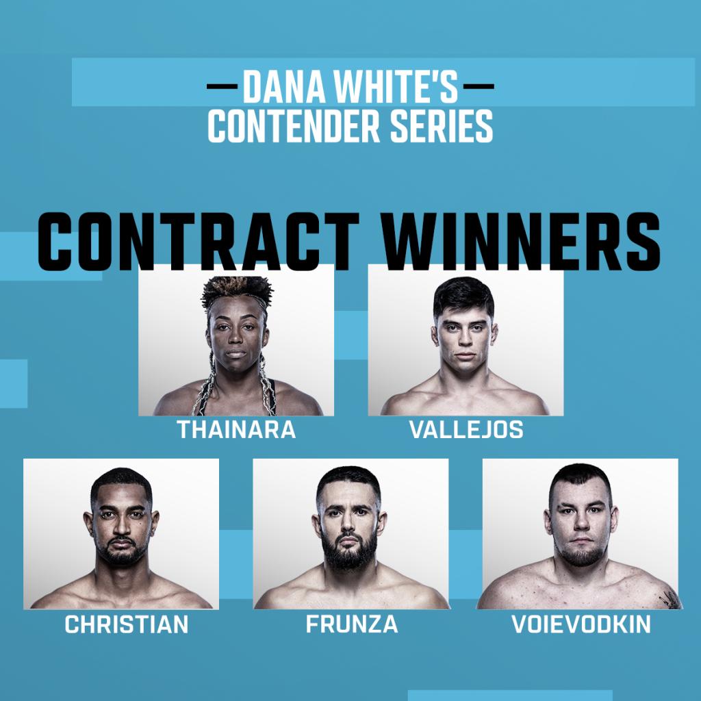 Dana White's Contender Series 73 : Dana White annonce les gagnants des contrats UFC