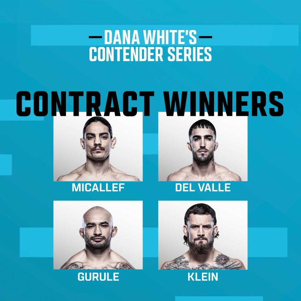 Dana White's Contender Series 76 : Dana White annonce les gagnants des contrats UFC