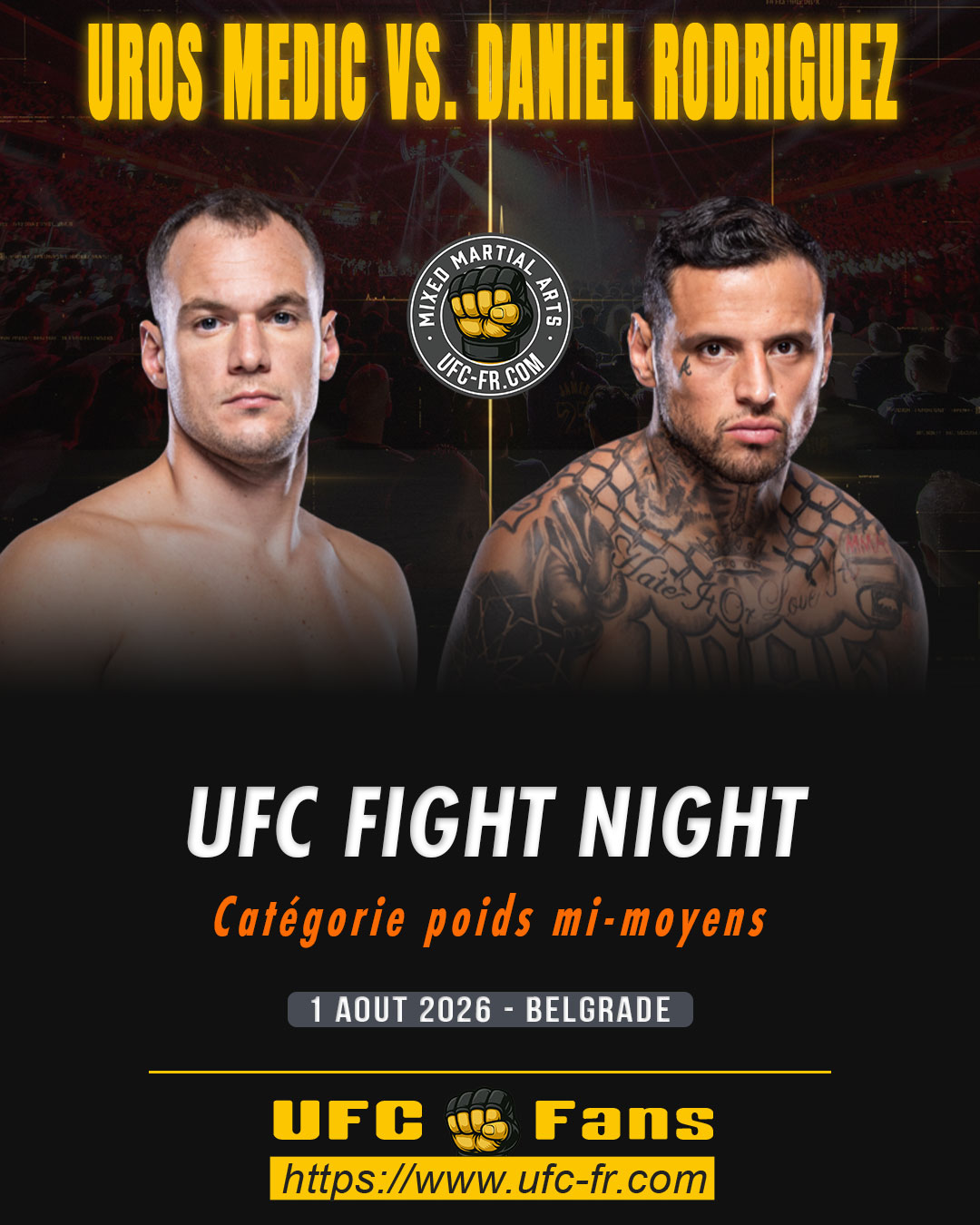 UFC FIGHT NIGHT 283 - Uros Medic vs Daniel Rodriguez