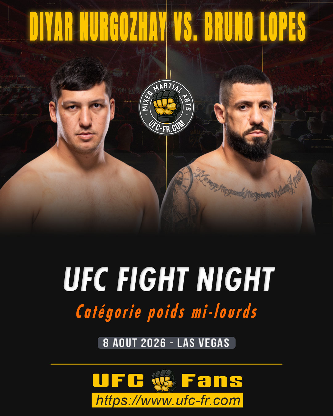 UFC FIGHT NIGHT 284 - Diyar Nurgozhay vs Bruno Lopes