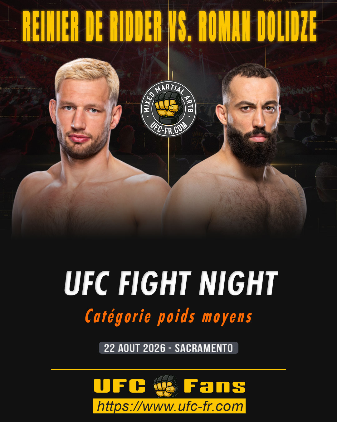 UFC FIGHT NIGHT 285 - Reinier de Ridder vs Roman Dolidze