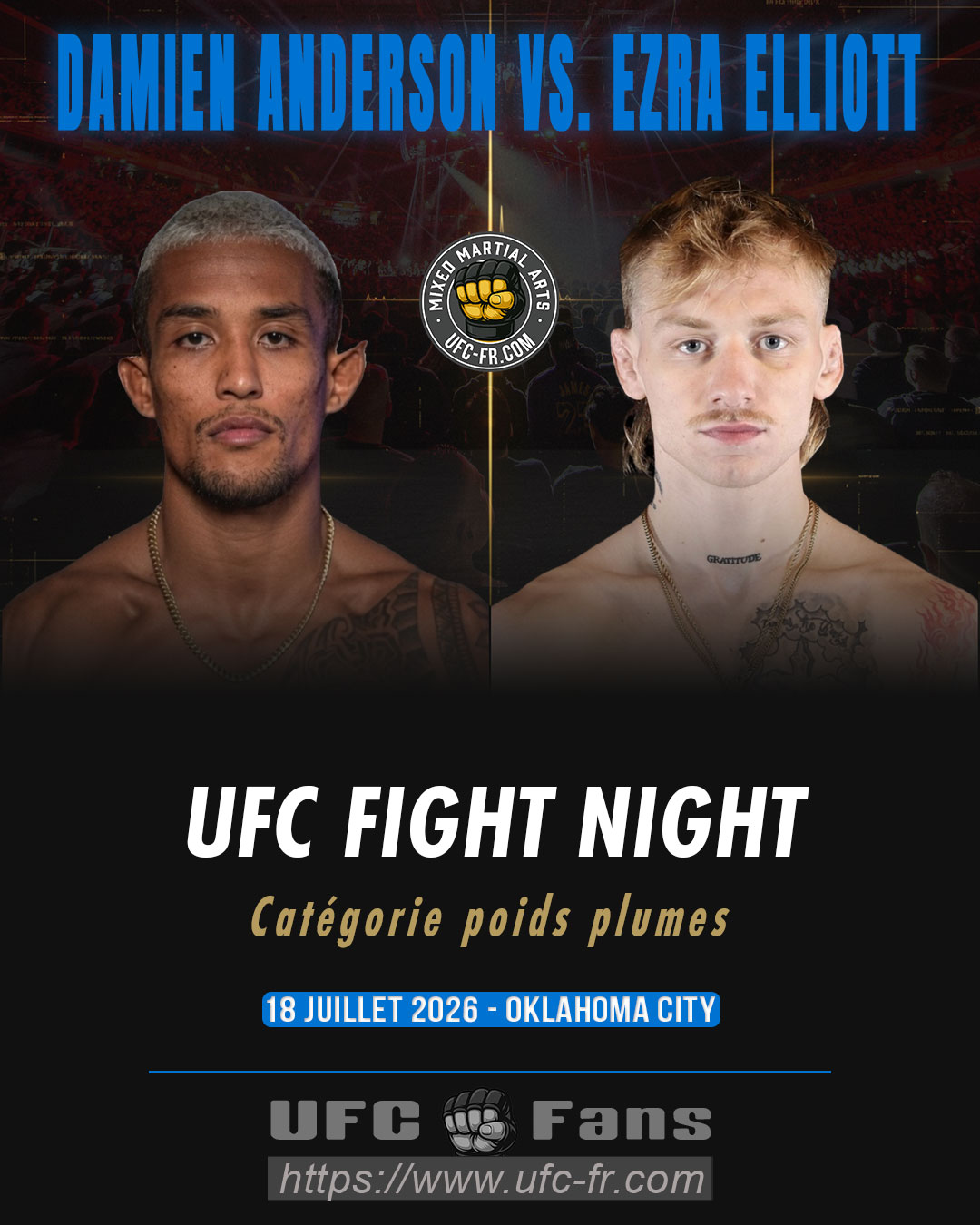UFC FIGHT NIGHT 281 - Damien Anderson vs Ezra Elliott UFC FIGHT NIGHT 281 - Damien Anderson vs Ezra Elliott