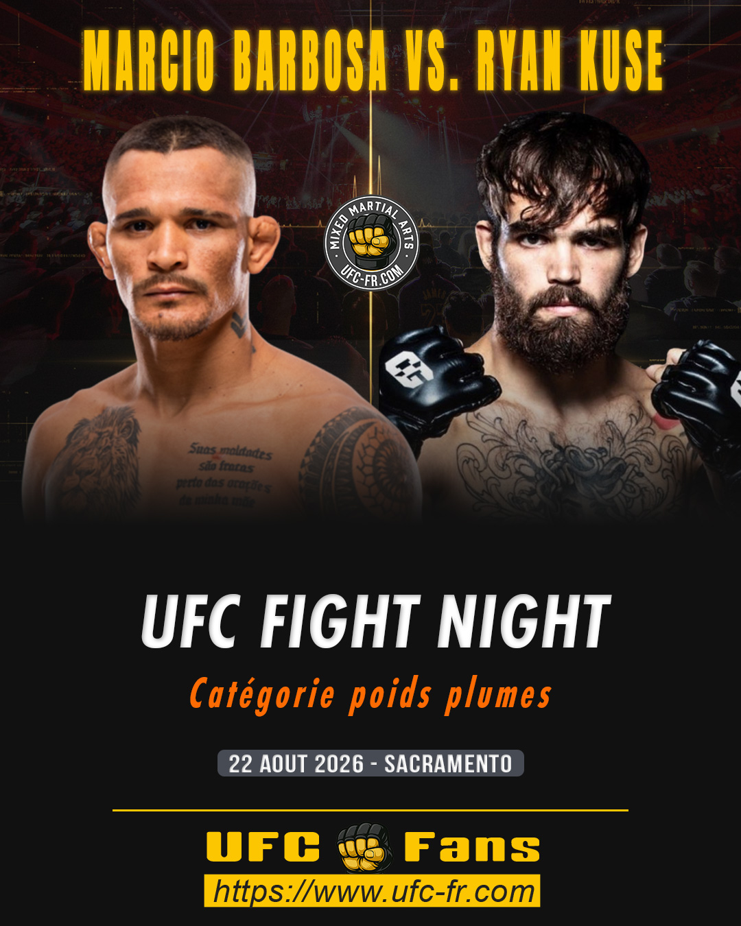UFC FIGHT NIGHT 285 - Marcio Barbosa vs Ryan Kuse