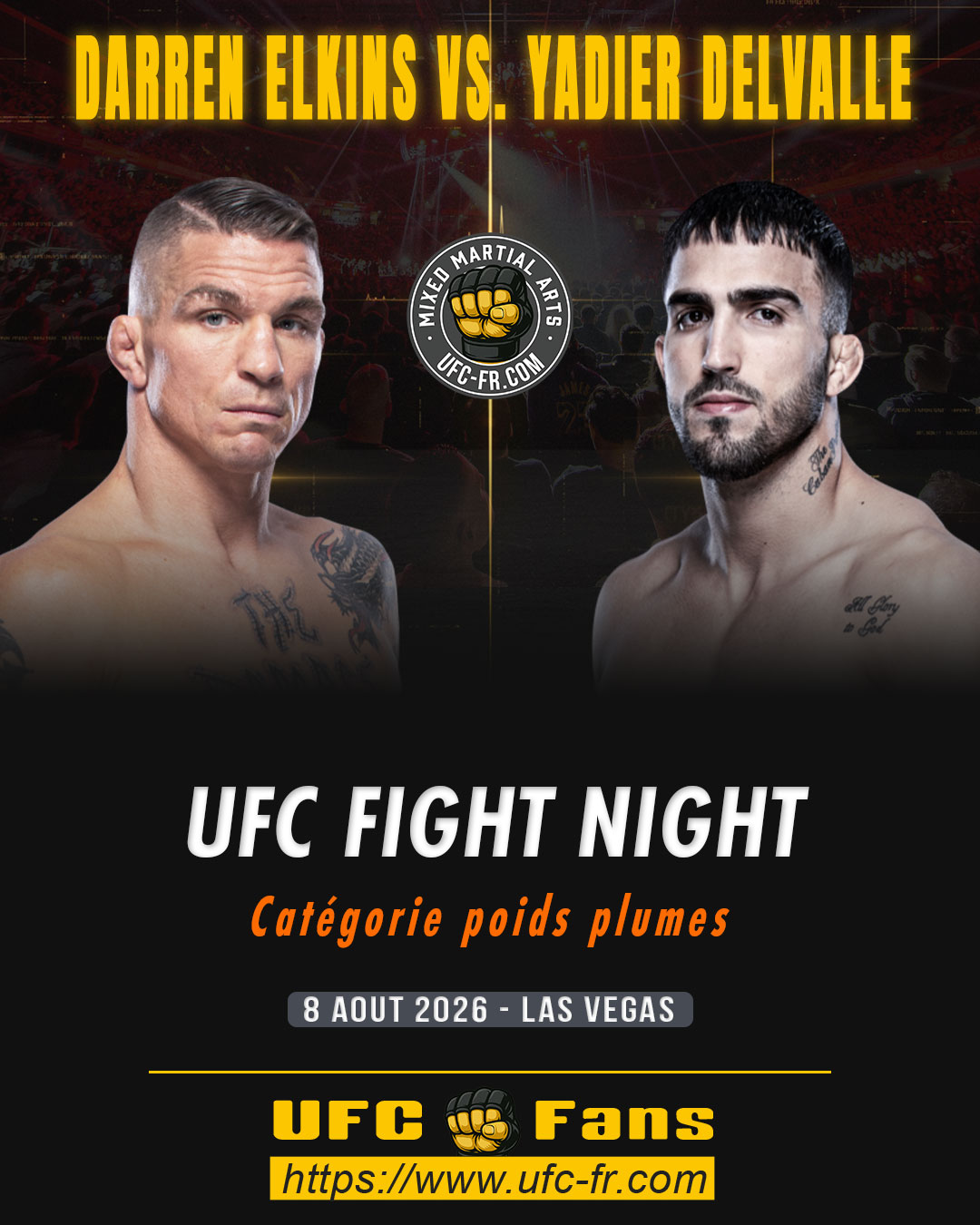 UFC FIGHT NIGHT 284 - Darren Elkins vs Yadier DelValle UFC FIGHT NIGHT 284 - Darren Elkins vs Yadier DelValle