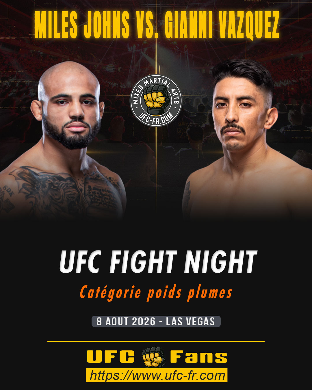 UFC FIGHT NIGHT 284 - Miles Johns vs Gianni Vazquez