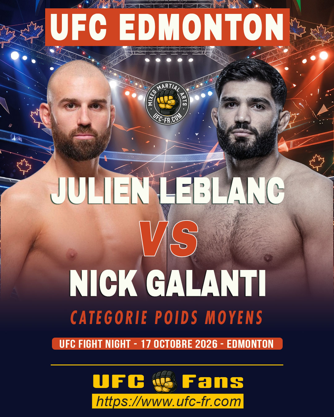 UFC FIGHT NIGHT 291 - Julien Leblanc vs Nick Galanti UFC FIGHT NIGHT 291 - Julien Leblanc vs Nick Galanti