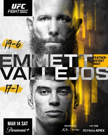 UFC FIGHT NIGHT 269 - EMMETT VS. VALLEJOS