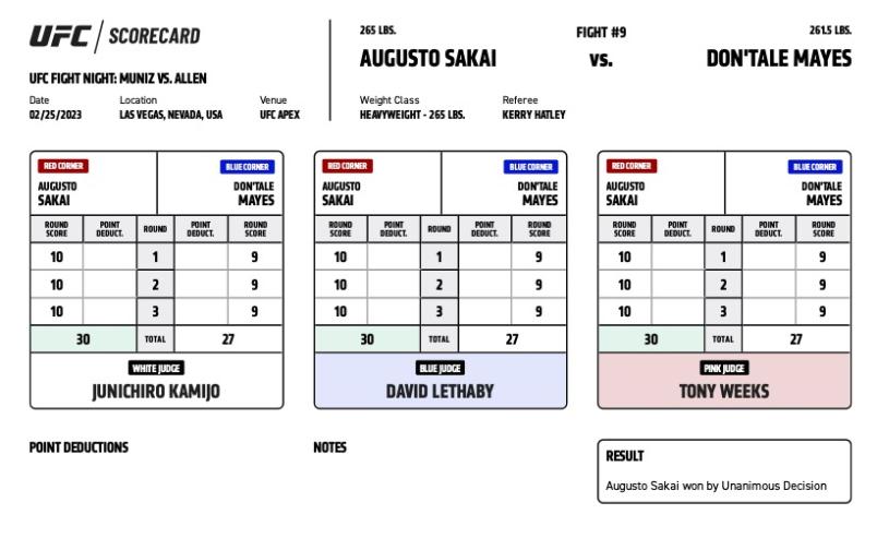 UFC on ESPN+ 78 - Augusto Sakai vs Don'tale Mayes