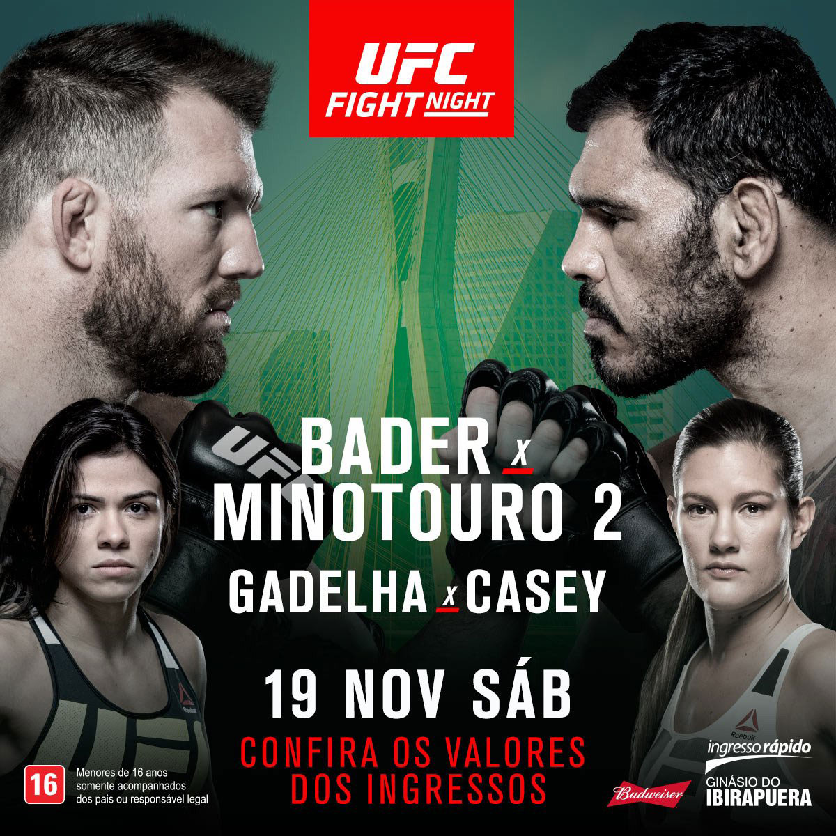 Poster/affiche UFC Fight Night 100 - Sao Paulo