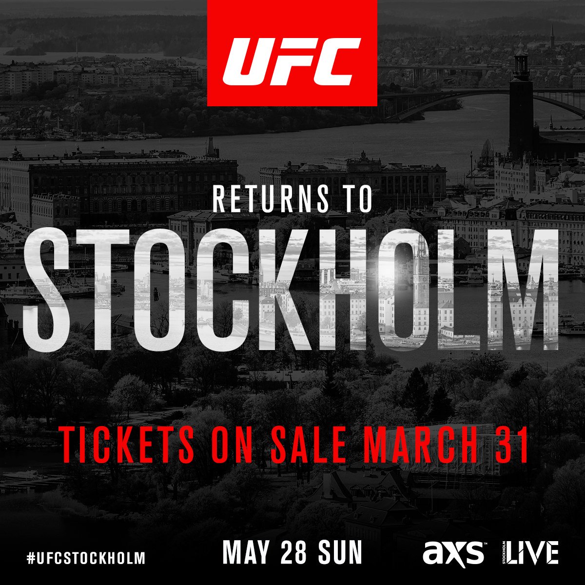 Poster/affiche UFC Fight Night 109 - Stockholm