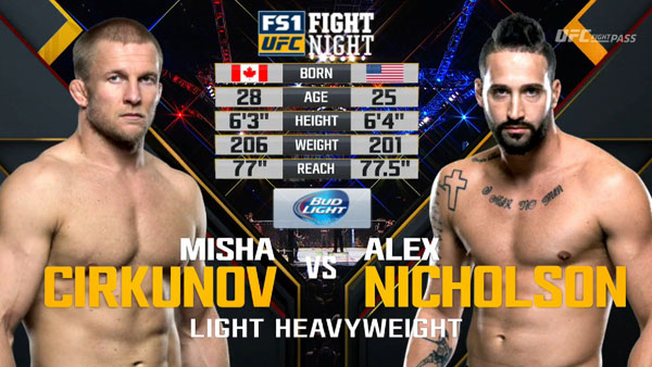 Misha Cirkunov contre Alex Nicholson