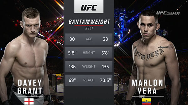 Davey Grant contre Marlon Vera