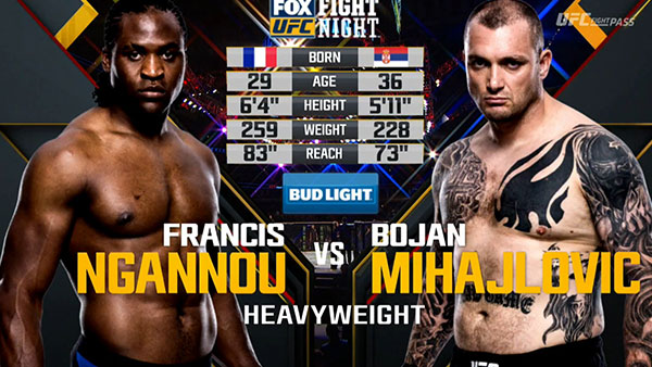 Francis Ngannou contre Bojan Mihajlovic