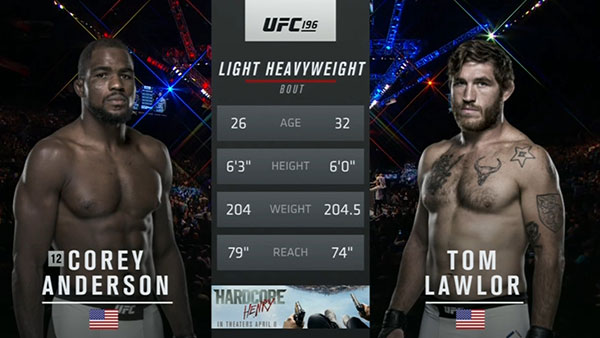 Tom Lawlor contre Corey Anderson