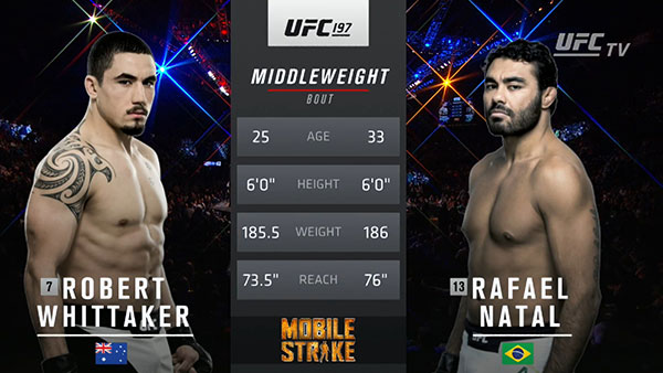 Robert Whittaker contre Rafael Natal