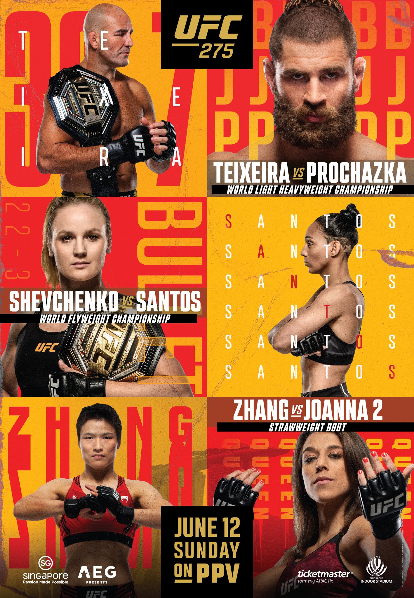 UFC 275 - Singapore - Poster et affiche