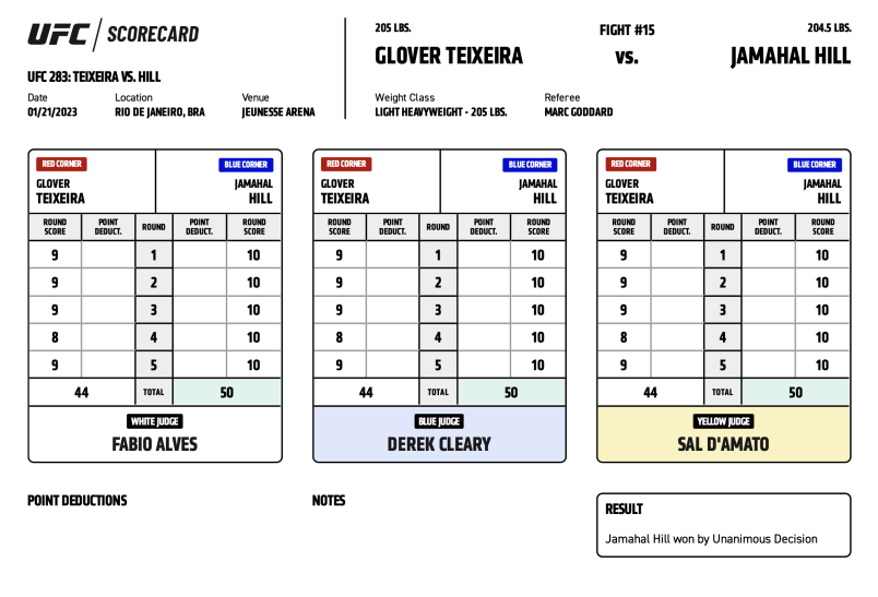 UFC 283 - Glover Teixeira vs Jamahal Hill