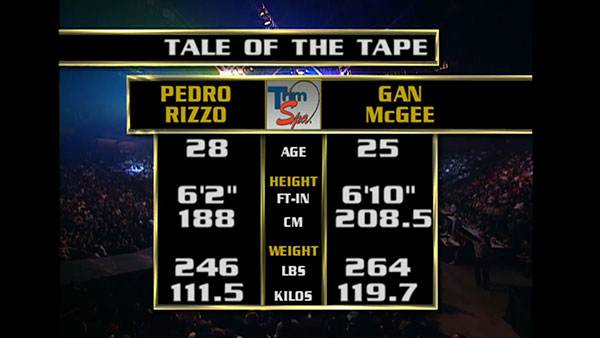 Gan McGee contre Pedro Rizzo