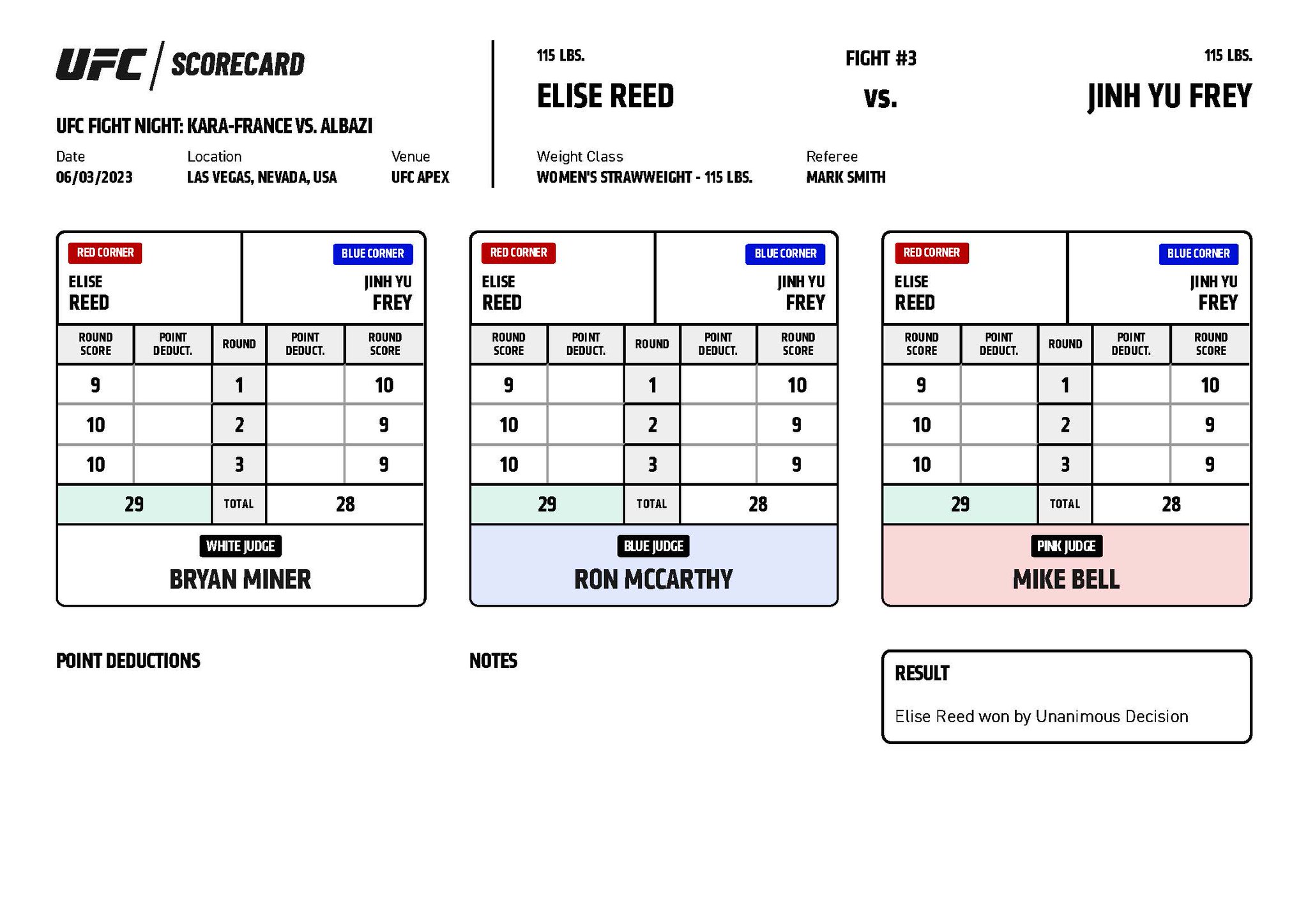 UFC Vegas 74 - Jinh Yu Frey vs Elise Reed